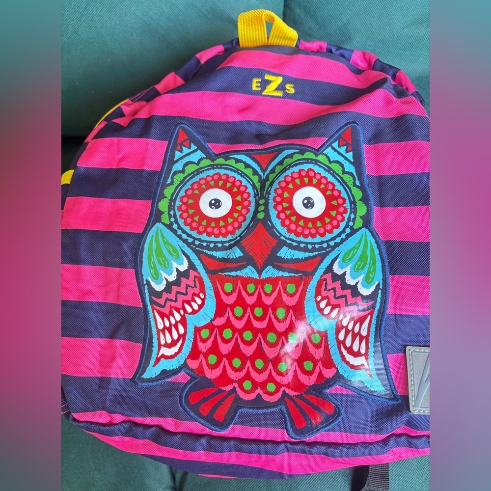 Hanna Andersson Owl patched Striped Back pack - Picture 7 of 15